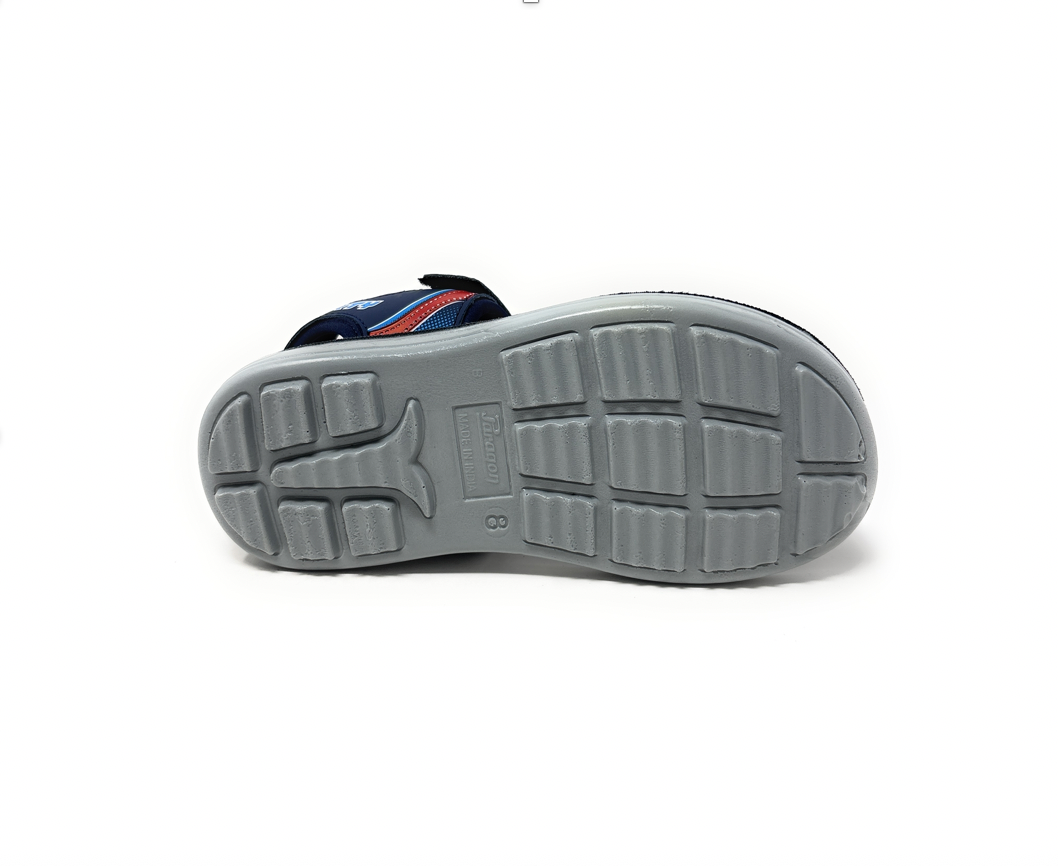 Paragon Mens 8753 Navy Blue with Red Accents Double Velcro Straps Sport Sandals