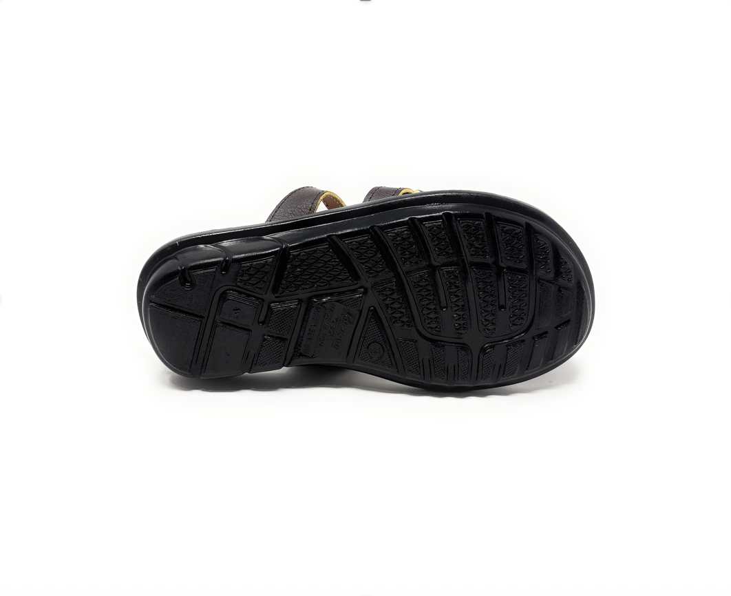 Paragon Mens 6817 Dark Brown Premium Synthetic Leather Straps Flip Flop Sandals With Ergonomics Thong