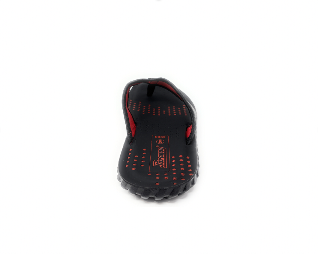 Paragon 6902 Men's Black and Red Ergonomics Thongs and Flip Flops, Textured Comfort Sole - SONI TRADERS