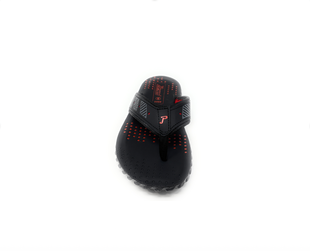 Paragon 6902 Men's Black and Red Ergonomics Thongs and Flip Flops, Textured Comfort Sole - SONI TRADERS