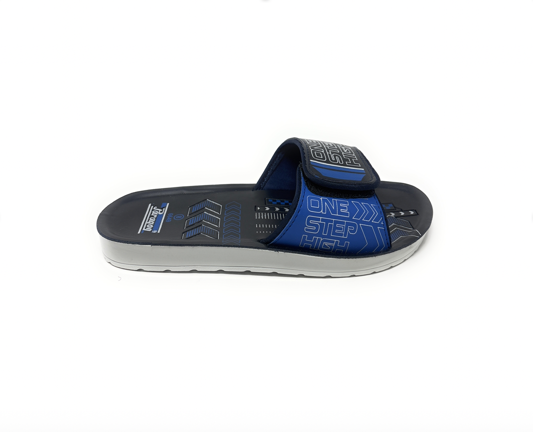 Paragon Men's 6649 Navy Blue and Black Adjustable Velcro Casual Slip-On Sandals, Open Toe, Water Resistant - SONI TRADERS
