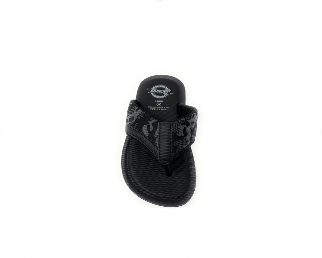 Paragon Mens 6851 Black Camo Print Strap Flip Flops Sandals With Ergonomics Thong