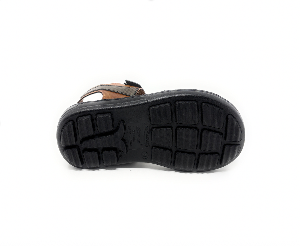 Paragon Mens 8754 Brown and Black Adjustable Straps Casual Comfort Open Toe Sandals