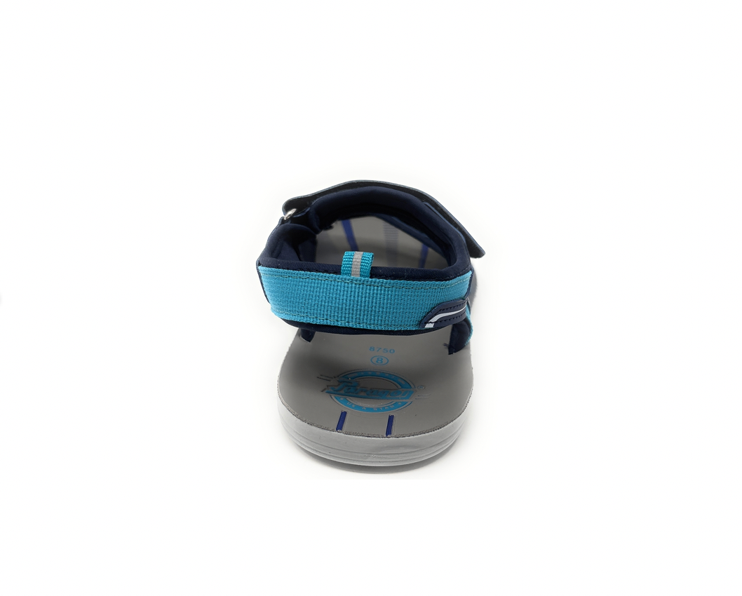 Paragon Mens 8750 Navy Blue Turquoise Adjustable Hook-and-Loop Straps Sport Sandals