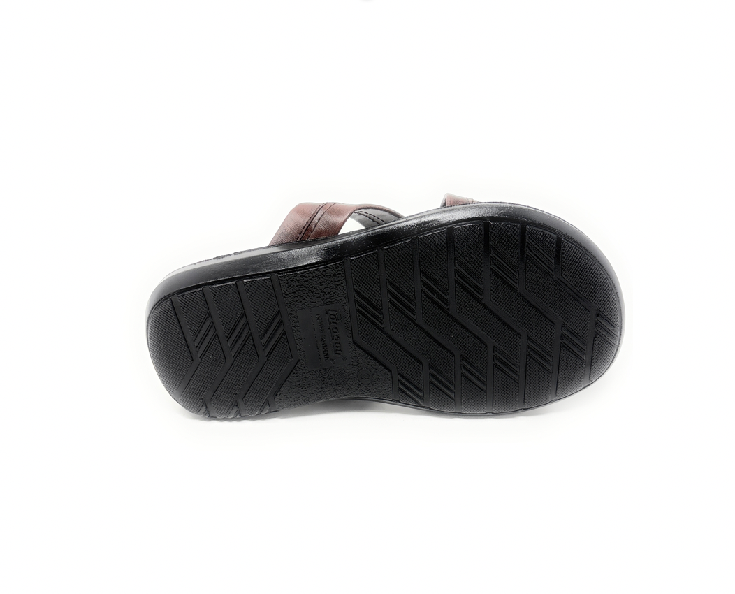 Paragon Mens 6644 Dark Brown Cross-Strap Slip-On Comfort Toe-Ring Flip Flops Sandals