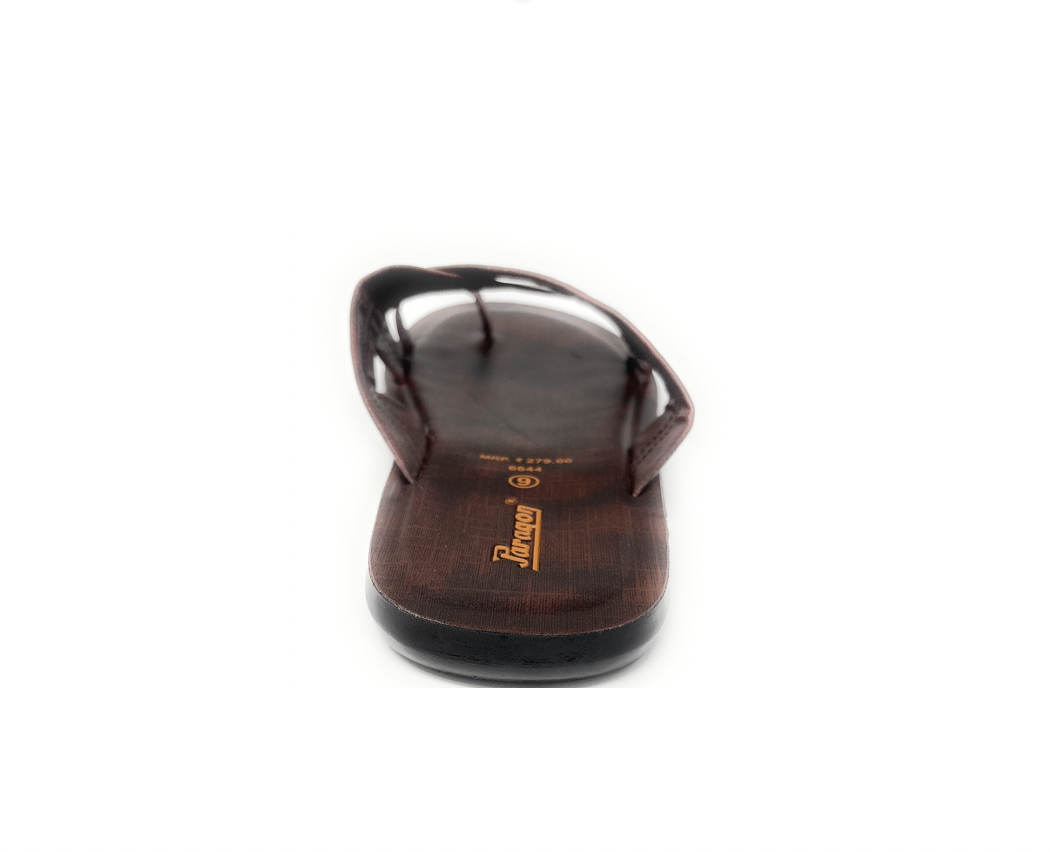 Paragon Mens 6644 Dark Brown Cross-Strap Slip-On Comfort Toe-Ring Flip Flops Sandals