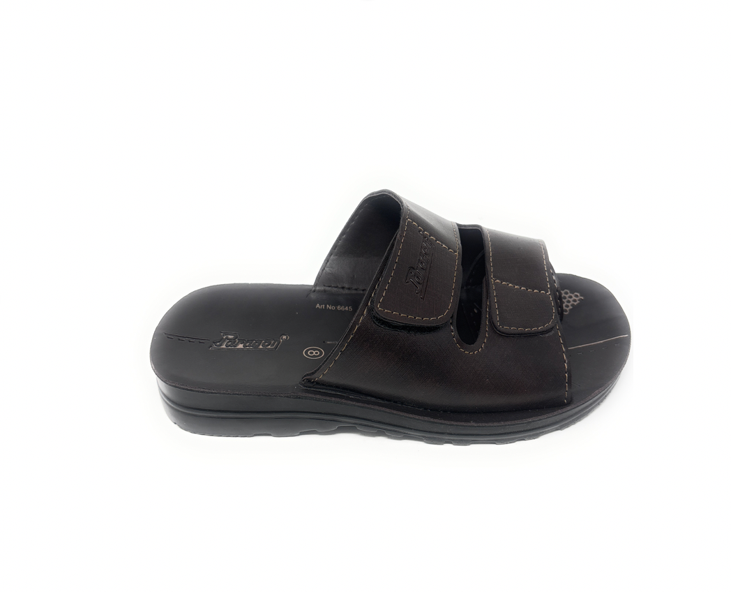 Paragon Mens 6645 Dark Brown Casual Flip Flop Thong with Adjustable Straps Slip-On Sandals