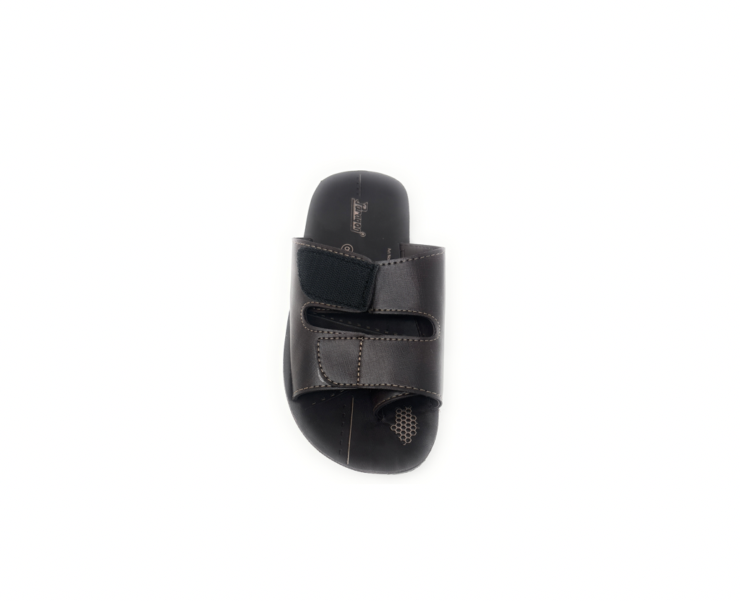 Paragon Mens 6645 Dark Brown Casual Flip Flop Thong with Adjustable Straps Slip-On Sandals