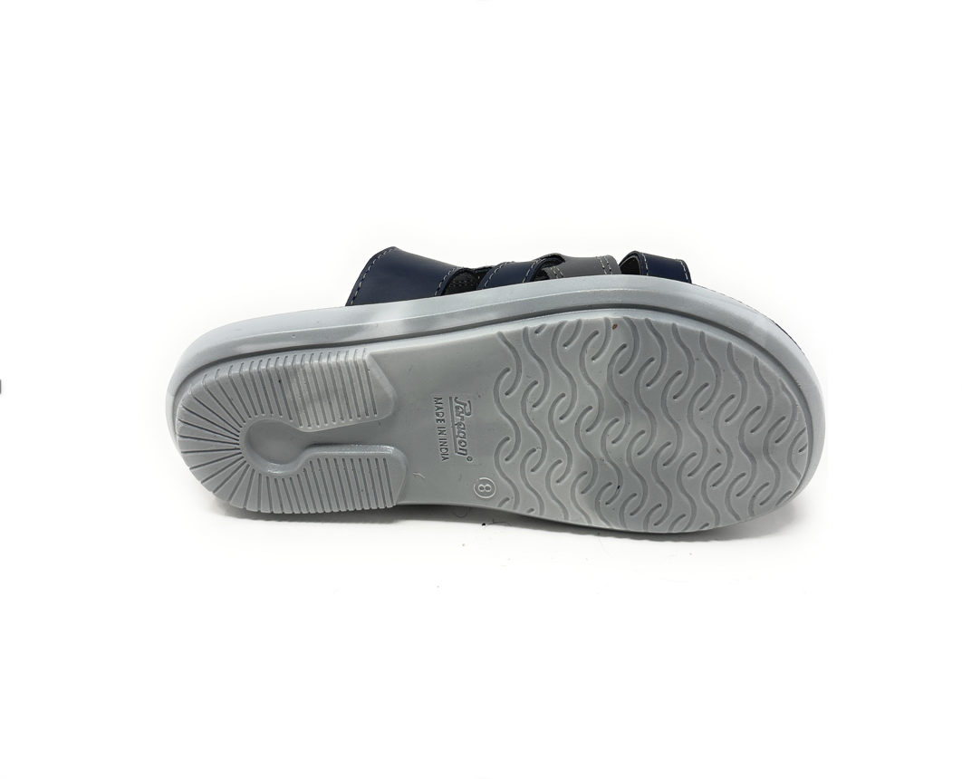 Paragon Mens 6693 Strappy Navy Blue and Grey Flip Flop Sandals with Comfort Footbed