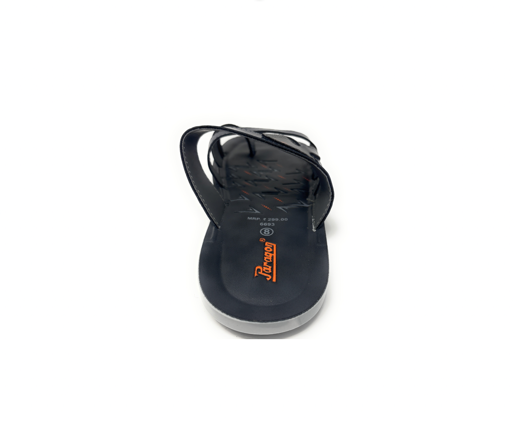 Paragon Mens 6693 Strappy Navy Blue and Grey Flip Flop Sandals with Comfort Footbed