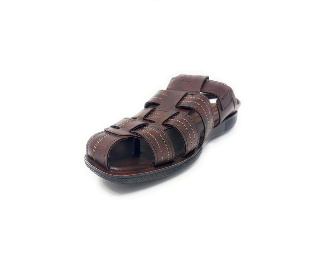 Paragon Mens 9641 Brown Fisherman Adjustable Sandals With Ergonomics Thong