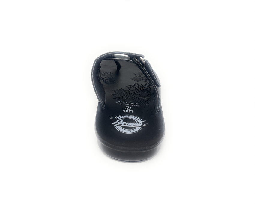 Paragon Mens 6877 Black Adjustable Strap Toe Loop Casual Flip Flops Sandals