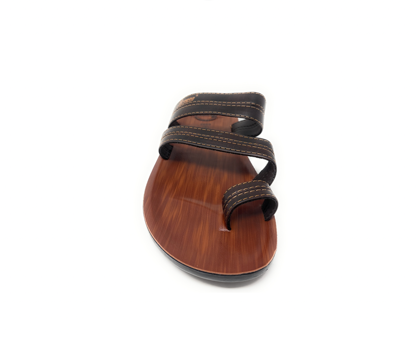 Paragon Mens 6992 Dark Brown Comfort Footbed Style Flip Flops Toe Ring Sandals