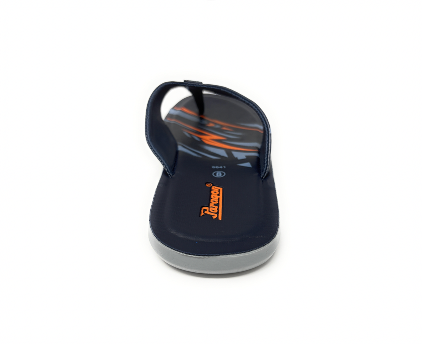 Paragon Mens 6641 Navy Blue and Orange Sports Flip Flops Sandals with Thong