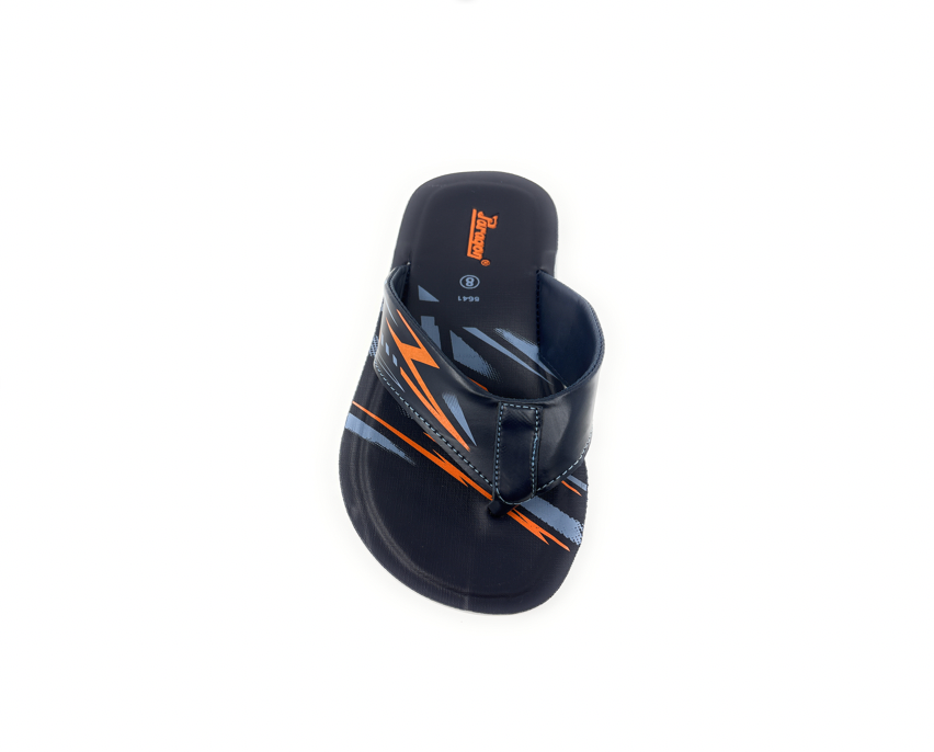 Paragon Mens 6641 Navy Blue and Orange Sports Flip Flops Sandals with Thong