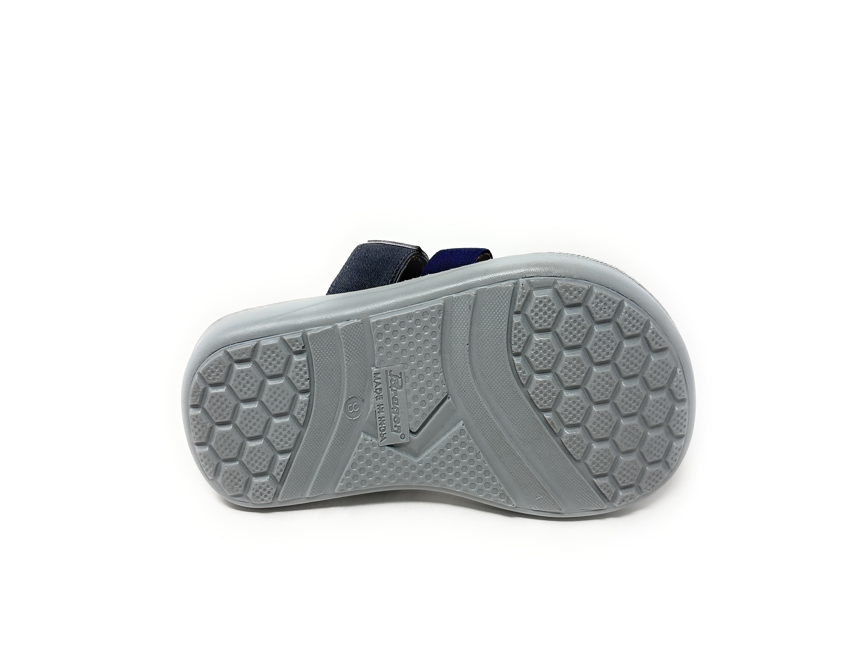 Paragon Mens 6994 Blue and Navy Denim Strap Comfort Slide Flip Flops Toe Ring Sandals