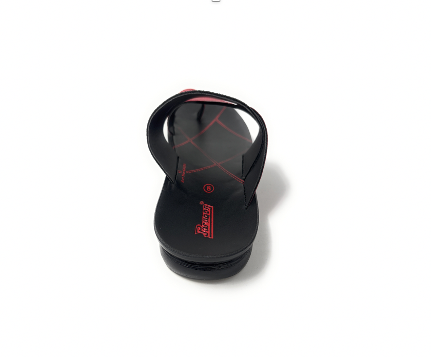 Paragon Mens 66100 Black and Red Cross-Strap Design Toe Ring Flip Flop Sandals