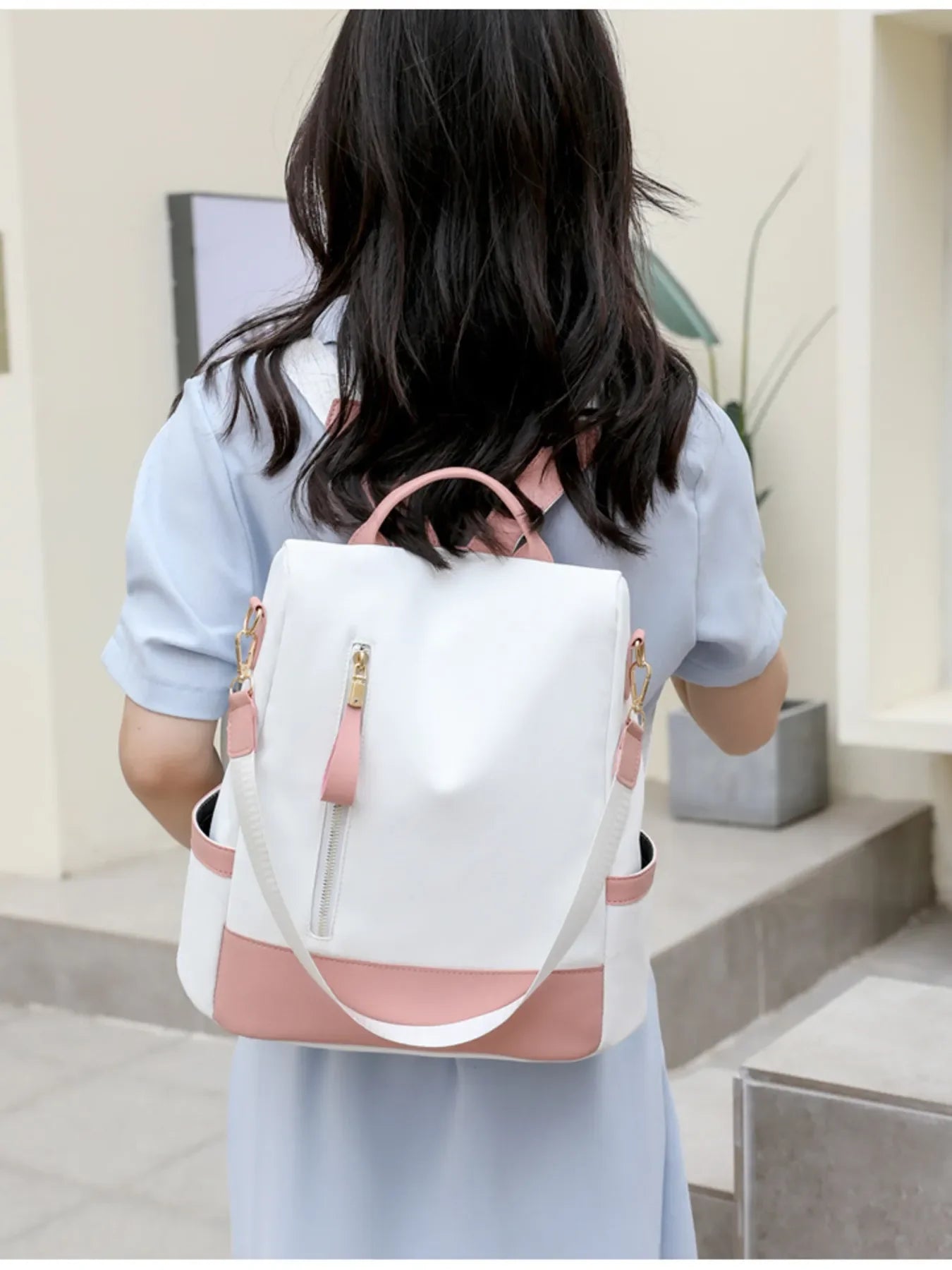 color block leather backpack Color Block Convertible Backpack Bag