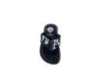 Men's black sandal with camo print fabric strap, comfortable casual footwear