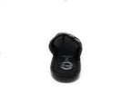 Black men’s flip flop sandal with cushioned sole, photographed on white background