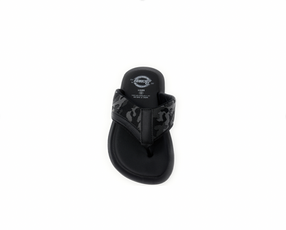 Paragon Mens 6851 Black Camo Print Strap Flip Flops Sandals With Ergonomics Thong