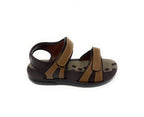 Brown open-toe sandal with adjustable straps and cushioned sole, ideal for casual wear