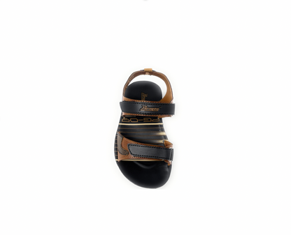 Paragon Mens 8754 Brown and Black Adjustable Straps Casual Comfort Open Toe Sandals