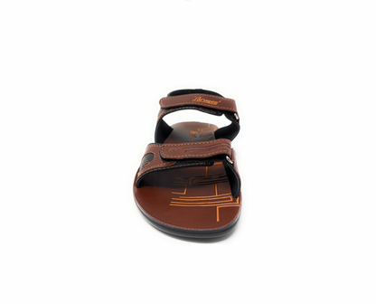 Paragon Mens 8806 Brown and Black Adjustable Hook-and-Loop Straps Casual Sandals