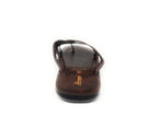 Men's brown slip-on sandal with open toe and dark sole, ideal summer footwear