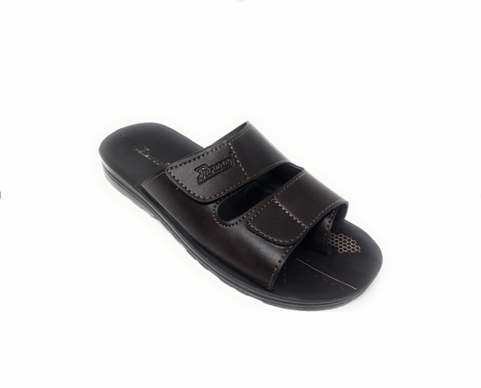 Paragon Mens 6645 Dark Brown Casual Flip Flop Thong with Adjustable Straps Slip-On Sandals