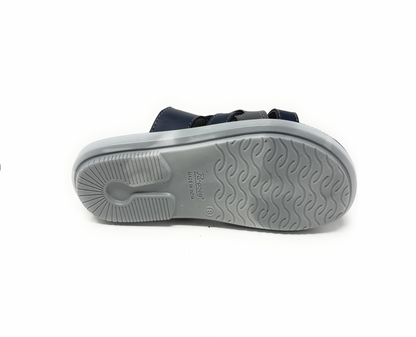 Paragon Mens 6693 Strappy Navy Blue and Grey Flip Flop Sandals with Comfort Footbed
