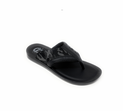 Paragon Mens 6851 Black Camo Print Strap Flip Flops Sandals With Ergonomics Thong