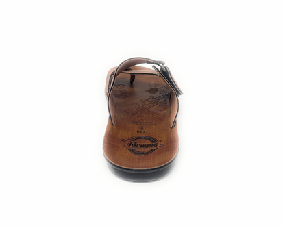Paragon Mens 6877 Tan Adjustable Strap Toe Loop Casual Flip Flops Sandals
