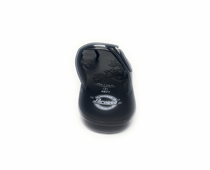 Paragon Mens 6877 Black Adjustable Strap Toe Loop Casual Flip Flops Sandals