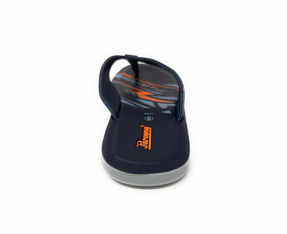 Paragon Mens 6641 Navy Blue and Orange Sports Flip Flops Sandals with Thong