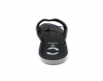 Paragon Mens 6994 Blue and Navy Denim Strap Comfort Slide Flip Flops Toe Ring Sandals