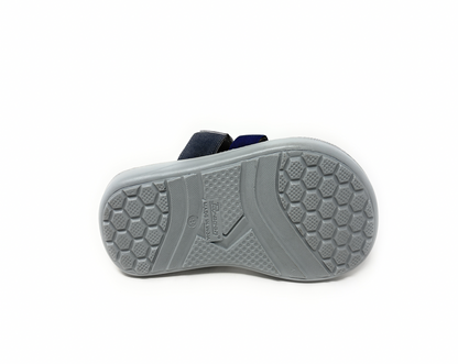 Paragon Mens 6994 Blue and Navy Denim Strap Comfort Slide Flip Flops Toe Ring Sandals