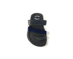 Men's black sandal with blue and grey adjustable straps, casual open-toe footwear
