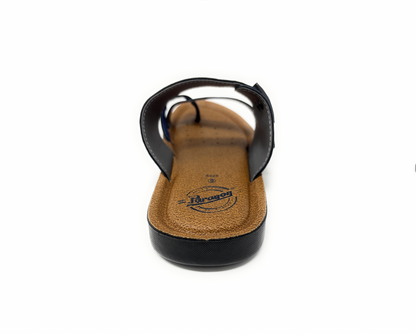 Paragon Mens 6225 Navy Grey Single Buckle Adjustable Strap Comfort Footbed Flip Flop Sandals
