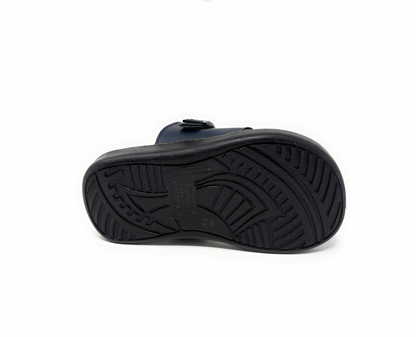 Paragon Mens 6225 Navy Grey Single Buckle Adjustable Strap Comfort Footbed Flip Flop Sandals