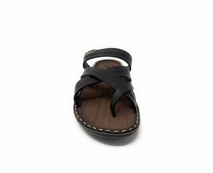 Paragon Mens 6210 Dark Brown Comfortable Strappy Flip Flop Sandals